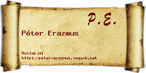 Péter Erazmus névjegykártya
